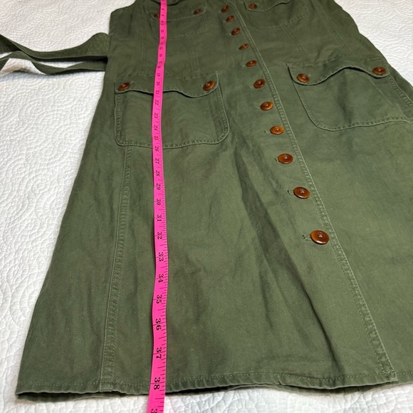 NWT Ralph Lauren Green Tie Front Sleeveless Midi Dress size 12 linen cotton - Picture 8 of 12